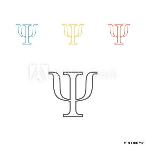 500x500 Psi Symbol Isolated On White Background Psychology Line Icon