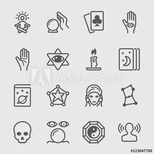 500x500 Psychic Fortune Teller Line Icon