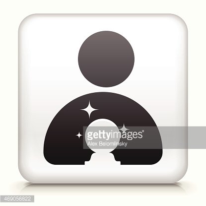 415x415 Royalty Free Vector Icon Button With Psychic And Crystal Ball