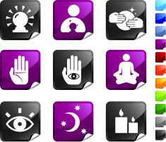 235x202 Psychic Fortune Teller Nine Royalty Free Vector Icon Set Vector