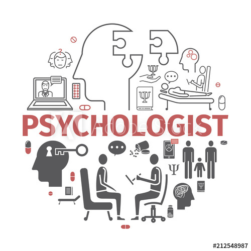 500x500 Psychologist Banner, Conceptual Infographics Counseling