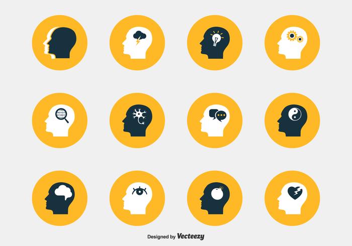 700x490 Psychology Head Vector Icons