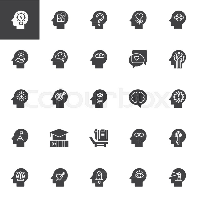 800x800 Psychology Vector Icons Set, Modern Stock Vector Colourbox