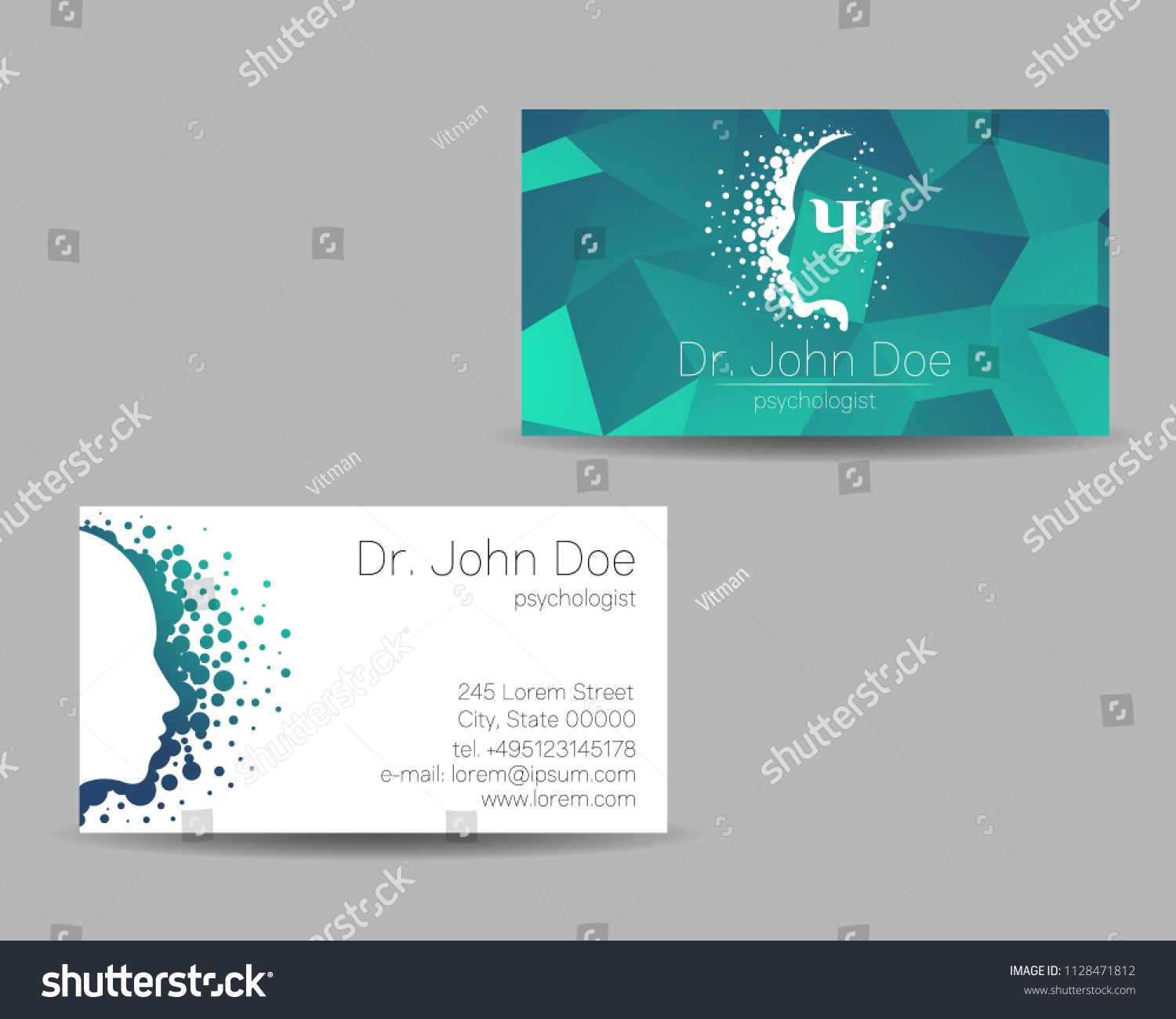 1500x1300 Psychology Vector Visit Card Modern Sign Creative Style Design