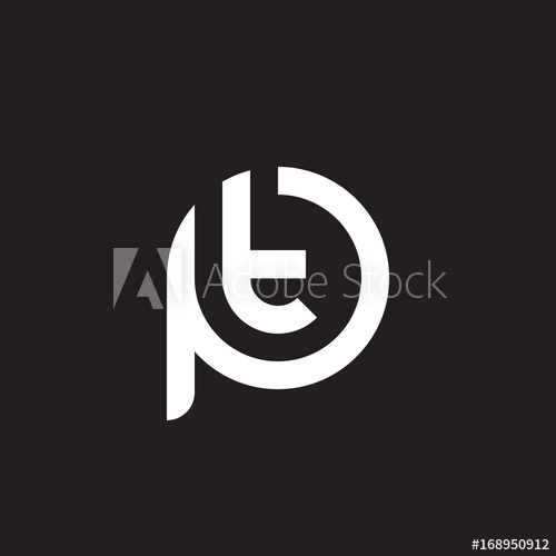500x500 Initial Lowercase Letter Logo Pt, Tp, T Inside P, Monogram Rounded