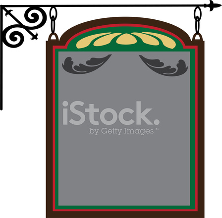 448x440 Hanging Pub Sign Stock Vector