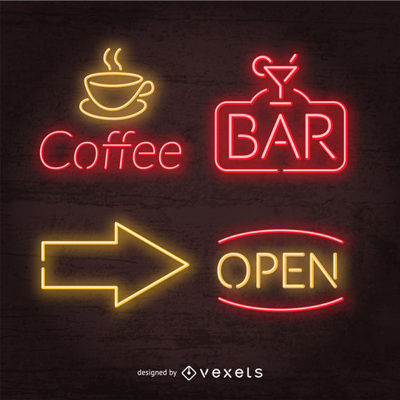 570x570 Neon Pub Signs Set