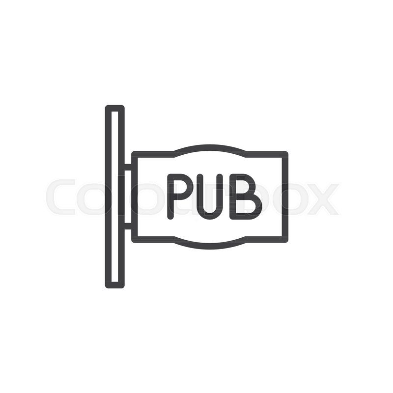 800x800 Pub Sign Line Icon, Outline Vector Stock Vector Colourbox