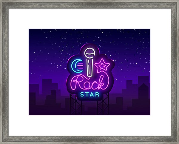 600x482 Rock Star Neon Sign Vector Rock Star Logo Vector Design Template