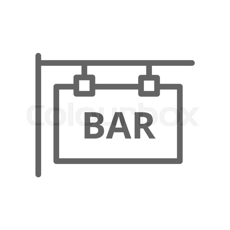 800x800 Simple Bar And Pub Signboard Line Stock Vector Colourbox