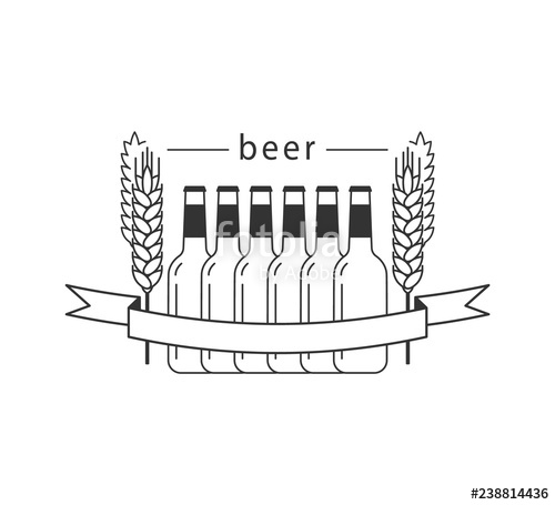 500x455 Brewery, Craft Beer Label, Alcohol Shop, Pub Sign Vector Icon