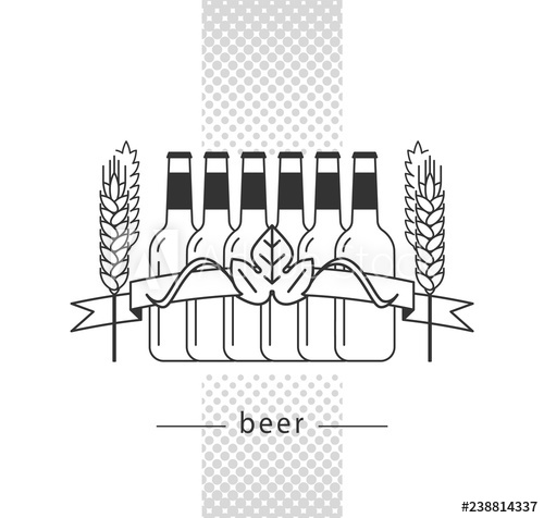 500x476 Brewery Label, Craft Beer, Alcohol Shop, Pub Sign Vector Icon