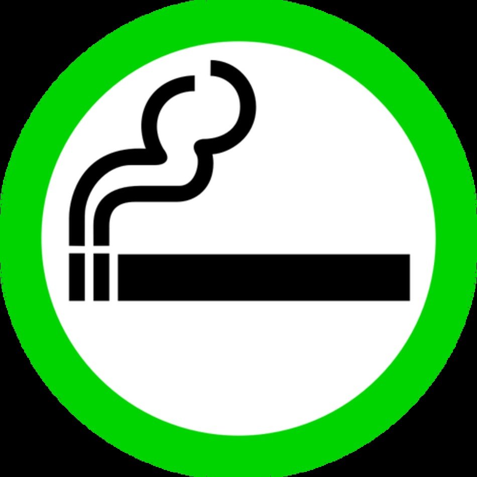 Vector Drawing Of Green Smoking Area Sign 950x950 Vector Drawing Of Green Smoking Area Sign