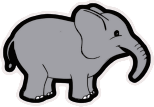500x349 Baby Elephant Vector Clip Art
