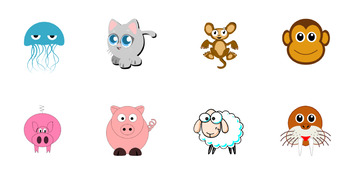 350x175 Cute Animals Clip Art
