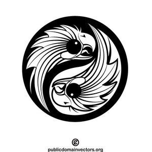 300x300 Eagles In Yin Yang Vector Symbol