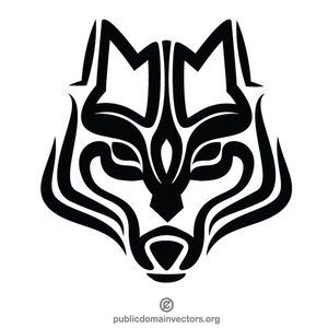 300x300 Wolf Tribal Graphics Art Free Vector