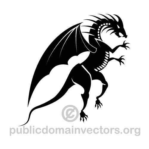 500x500 Black Dragon Vector Graphics