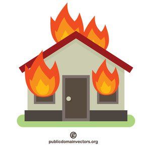 300x300 Burning House Vector Image Architecture