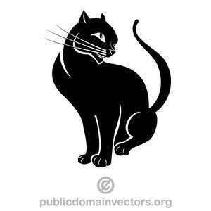 300x300 Halloween Two Tailed Cat Clipart