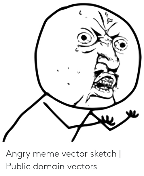 500x608 Angry Meme Vector Sketch
