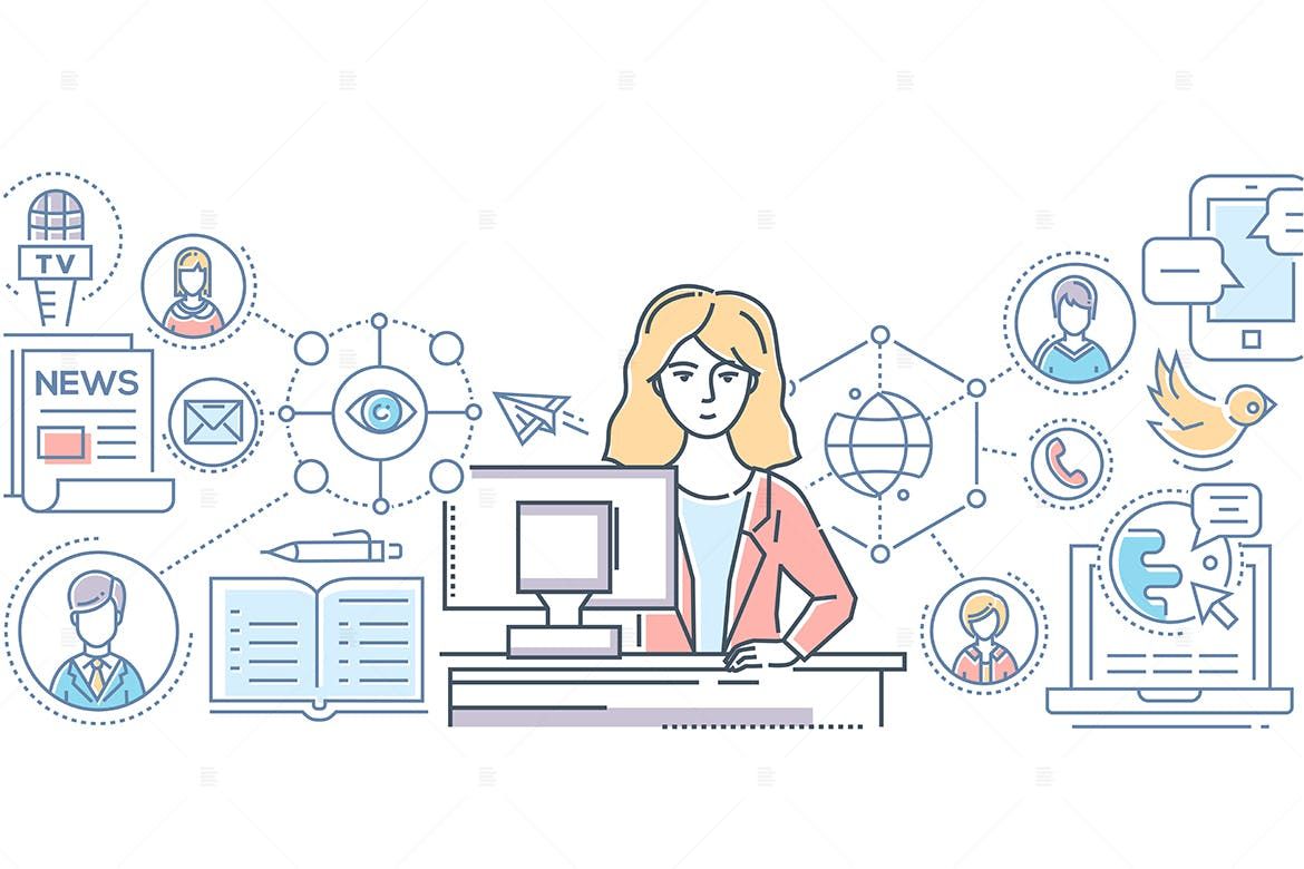 Public Relations Vector Illustration 1170x780 Public Relations Vector Illustration