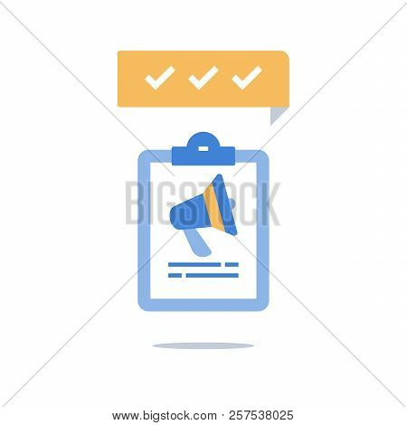 Megaphone And Clipboard, Marketing Campaign, Advertising 450x470 Megaphone And Clipboard, Marketing Campaign, Advertising