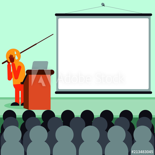 500x500 Presentation In Public Illustration Of A Feared And Nervous