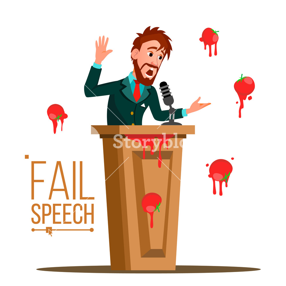1000x1000 Businessman Fail Speech Vector Unsuccessful Presentation Bad