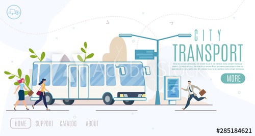 City Public Transport Service Vector Website 500x268 City Public Transport Service Vector Website