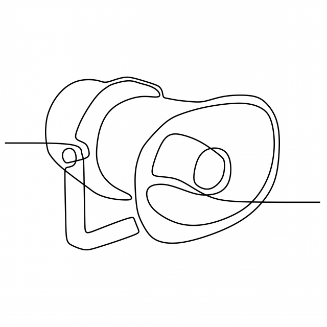 Public Horn Speaker Continuous One Line Drawing Minimalist Design 640x640 Public Horn Speaker Continuous One Line Drawing Minimalist Design