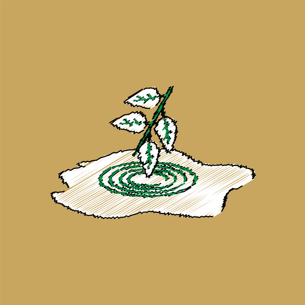 1000x1000 Flat Shading Style Icon Bush And Puddle Vector Free