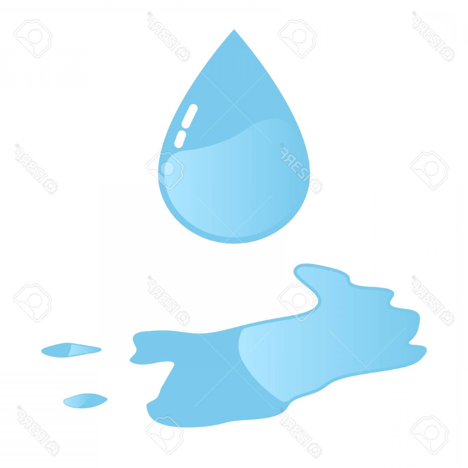 1560x1560 Photostock Vector Blue Shiny Water Drop From A Puddle Vector