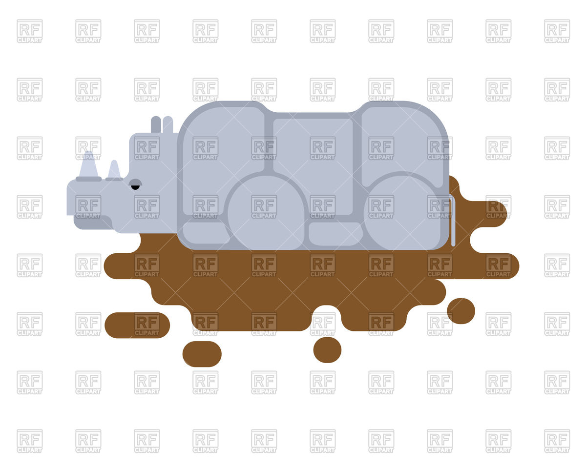 1200x959 Rhinoceros In Puddle Vector Image Of Plants And Animals