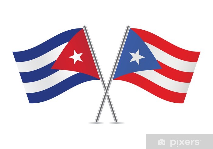 700x492 Cuban And Puerto Rican Flags Vector Illustration Sticker