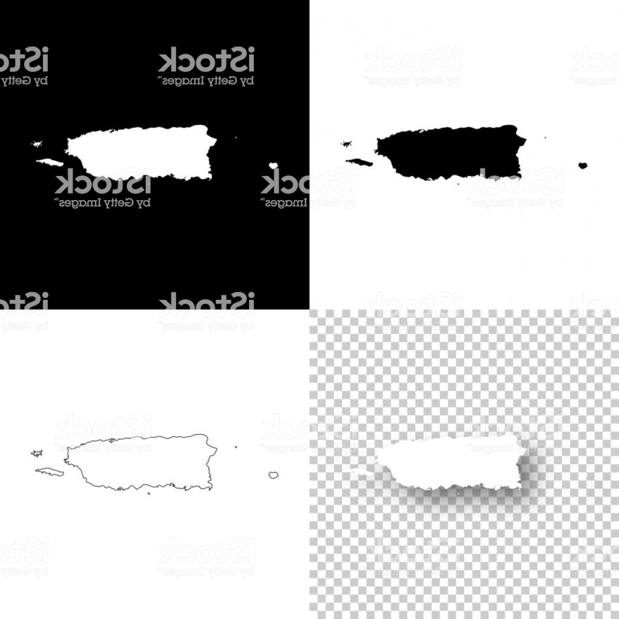 1228x1228 Puerto Rico Maps For Design Blank White And Black Backgrounds Gm