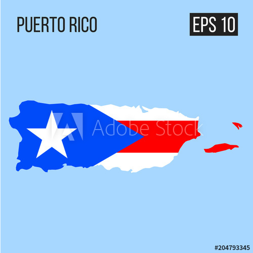 500x500 Puerto Rico Map Border With Flag Vector