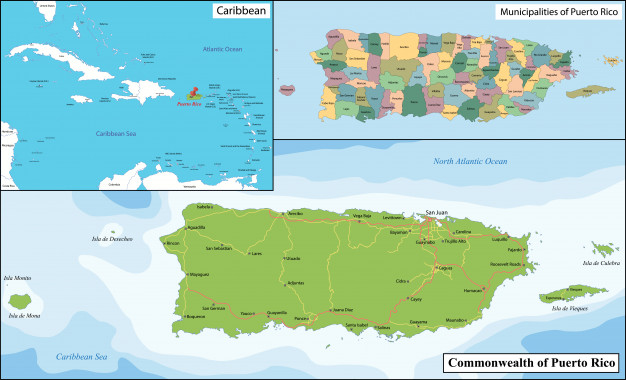 626x380 Puerto Rico Map Vector Premium Download