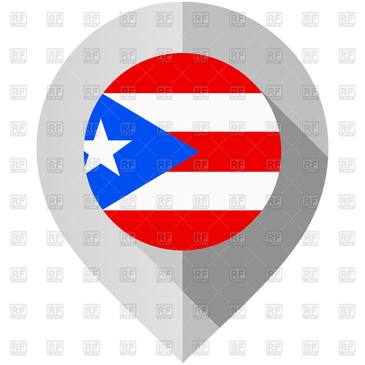 1200x1200 Map Marker With Flag Of Puerto Rico Vector Image Of Icons