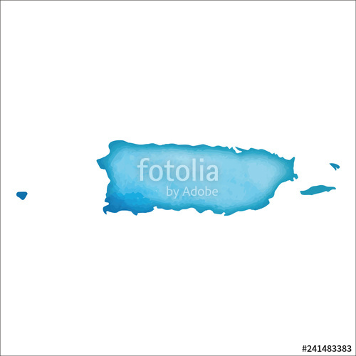 500x500 Map Of Puerto R Colourful Watercolor Puerto Rico Map Worthy