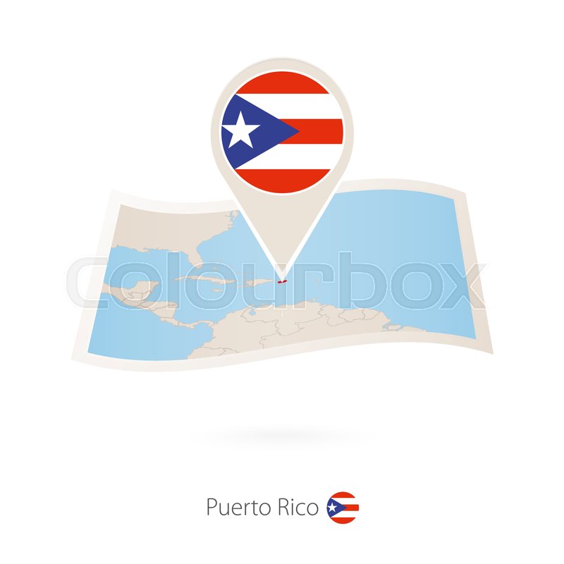 800x800 Folded Paper Map Of Puerto Rico With Stock Vector Colourbox