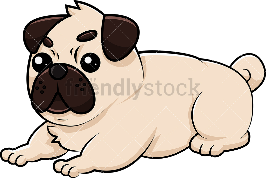 1066x715 Playful Pug Dog Cartoon Vector Clipart