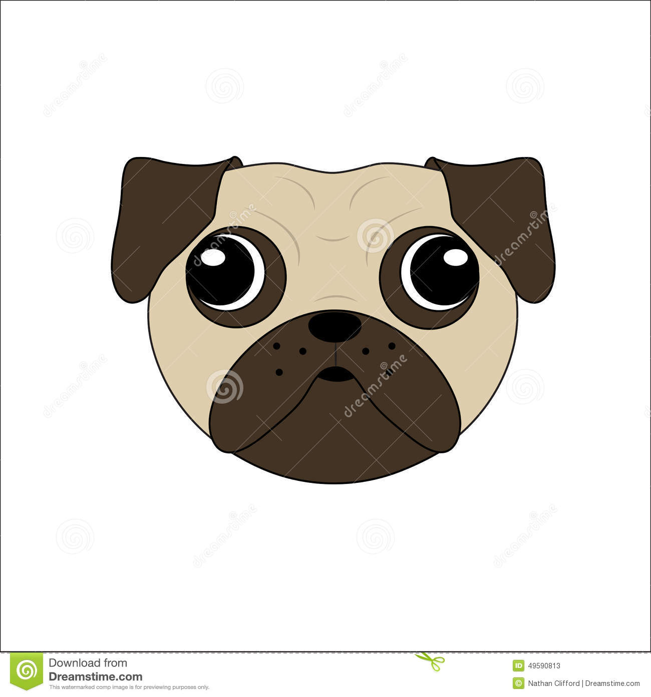 1300x1390 Pug Clipart Face