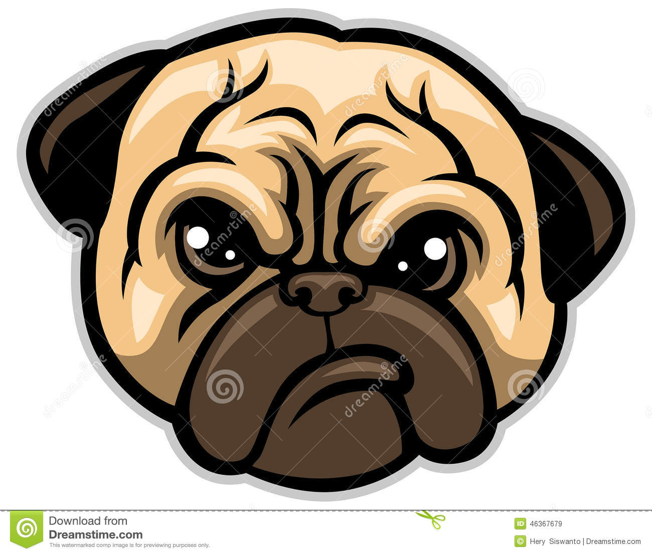 1300x1107 Pug Face Clipart