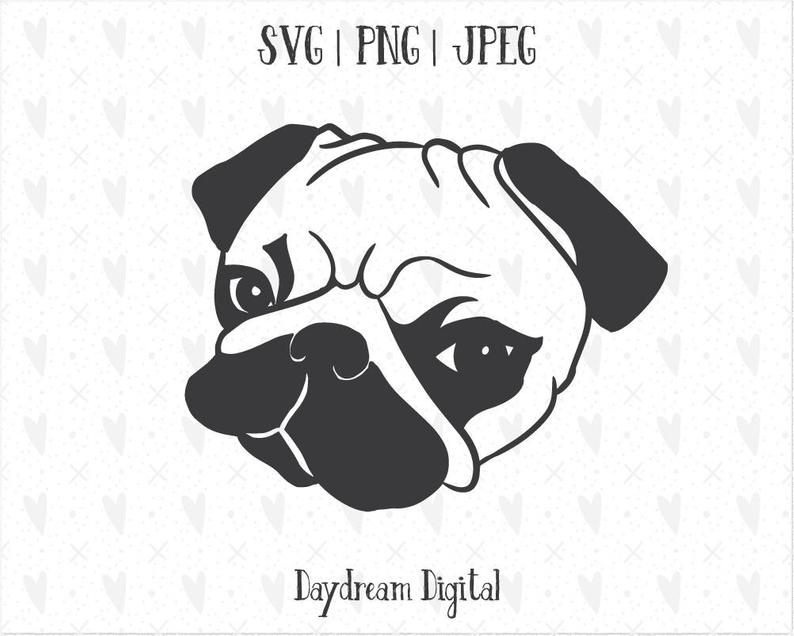 794x636 Pug Face Vector One Piece Sweet Animal Etsy