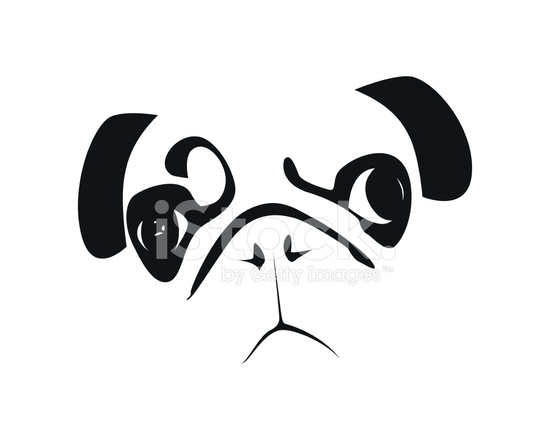550x440 Pug Face Stock Vector