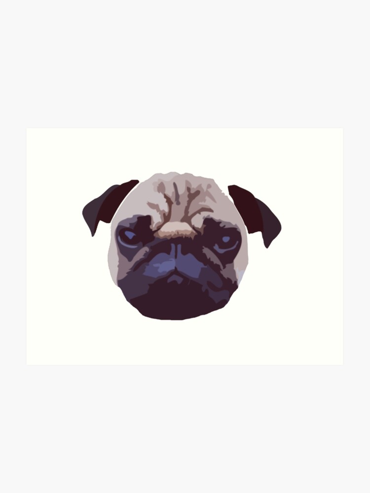 750x1000 Pug Face Vector Design Art Print