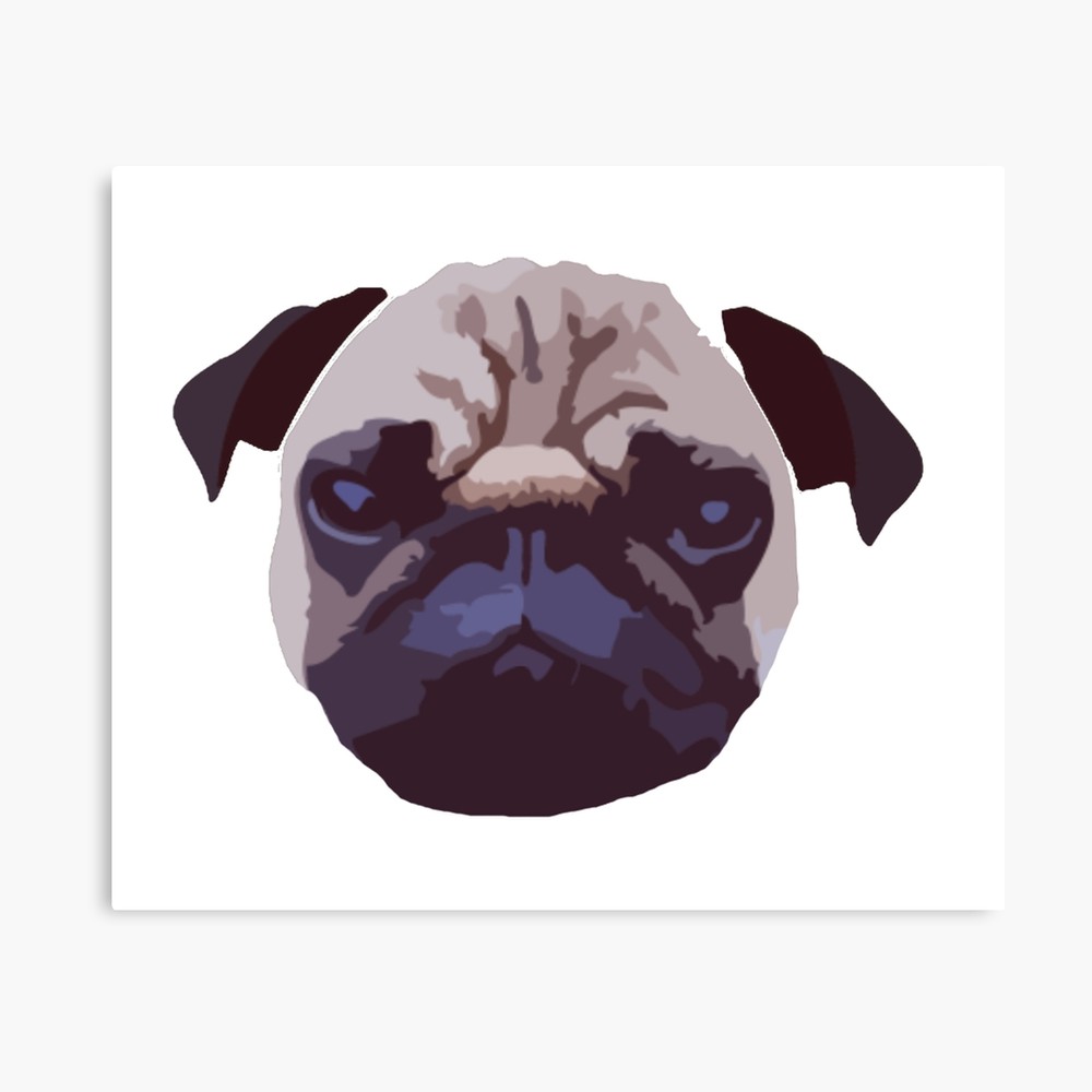 1000x1000 Pug Face Vector Design Canvas Print