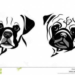300x300 Stock Illustration Stylized Dog Face Vector Graphics Black Outline