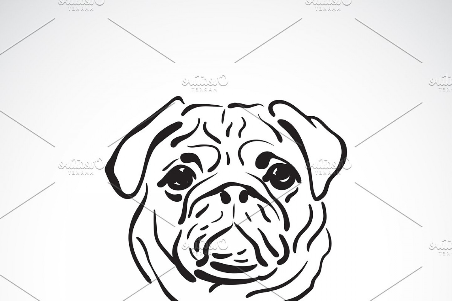 1440x960 Vector Of Pug Dog Face Newwaysys